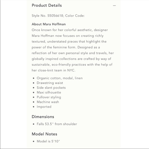 Mara  Hoffman Diega Swim Coverup cream and black stripes, Anthropologie size M - Picture 7 of 7